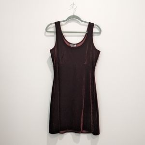 VINTAGE L velvet maroon babydoll dress
